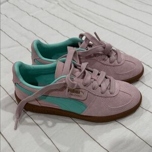 Puma Palermo Pastel Pink and Aqua Sneakers